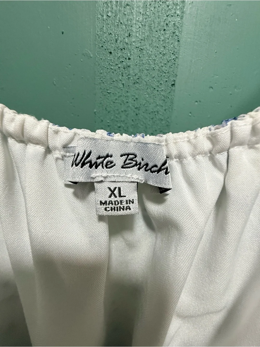 white birch White Maxi Sundress with Light Blue Floral Print - Picture 3 of 3